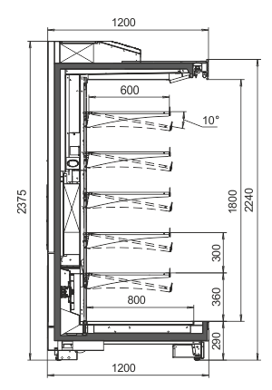 Refrigerated multideck cabinets Louisiana MV 115 MT О 225-DLA