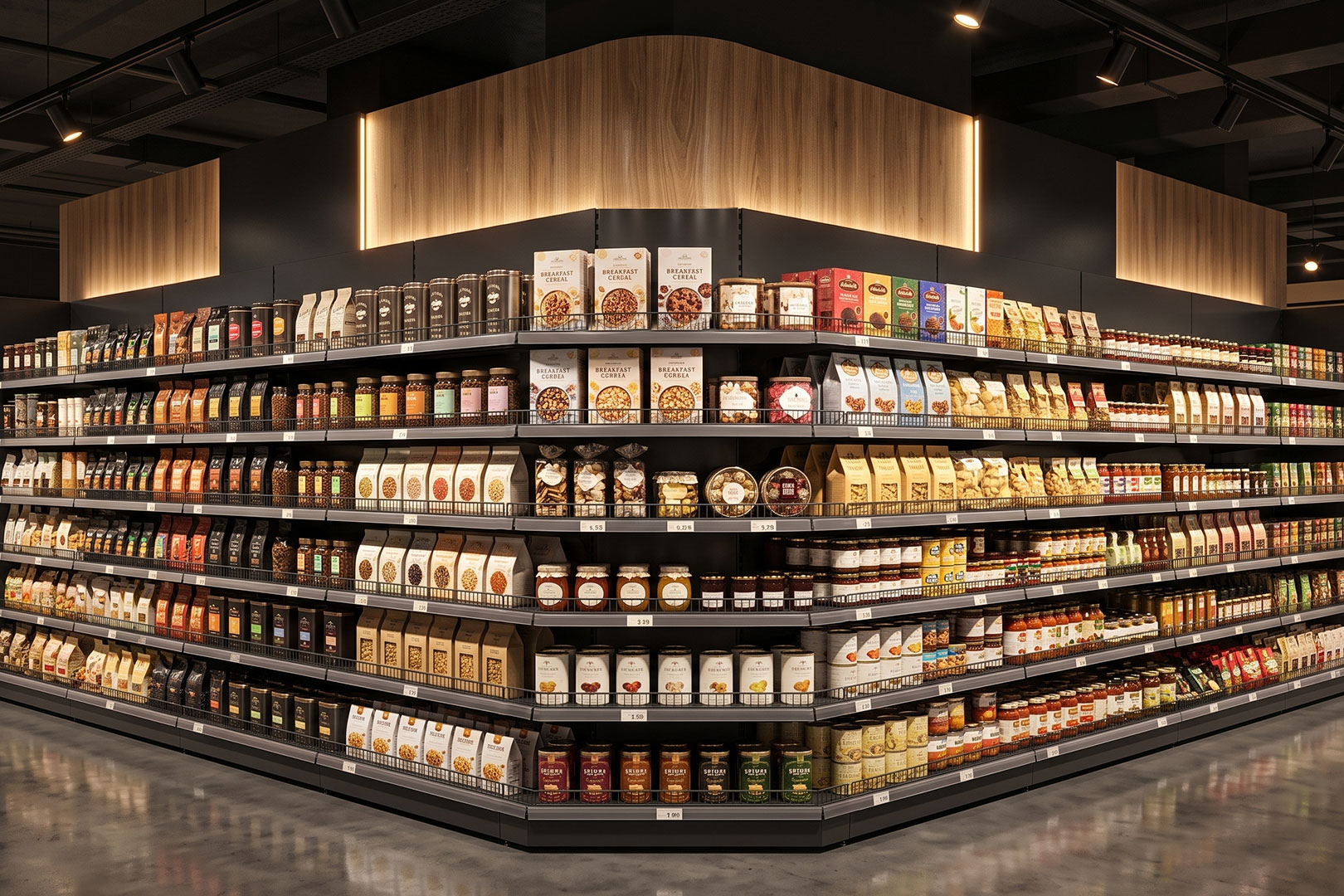 Wall-mounted external corner shelving unit with shelves Wall-mounted external corner shelving unit with shelves