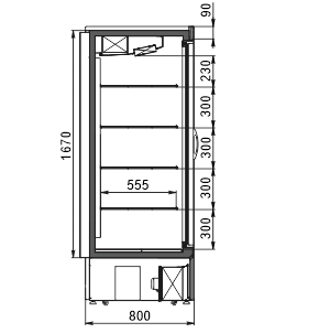 Refrigerated cabinets Kansas A1SG 080 HT/MT 2HD 205-D1200A-133