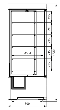 Кондитерські шафи Kansas А4SG 070 patisserie R 1HD 180-D500A-070