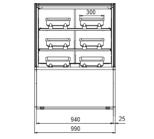 Confectionery counters Dakota AС 081 patisserie 2 OSP 130-DLA