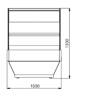 Präsentationsvitrinen Virginia AC 103 deli self 128-DLA-TL- stirnseitig Modul