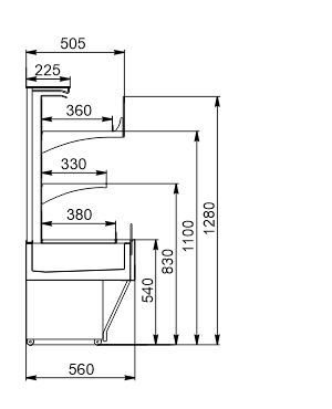 Präsentationsvitrinen Virginia AC 103 deli self 128-DLA-TL