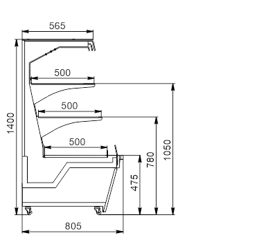 Промоциональные витрины Virginia AI 156 deli self 140-DLA-TL