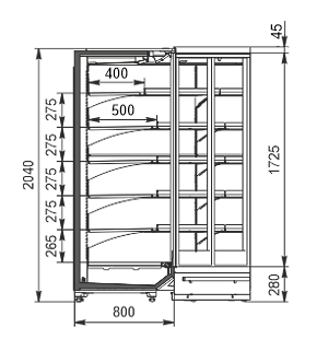 Пристінні вітрини Indiana 2 MV 080 MT D 205-DLM-IS90 Пристінні вітрини Indiana 2 MV 080 MT D 205-DLM-IS90