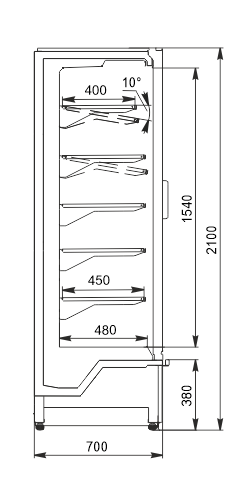 Refrigerated multideck cabinets Indiana medium-FG AV 070 MT D 210 DLA
