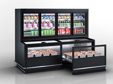 Комбіновані холодильні вітрини Alaska combi MHV 110 MT D/C 200-DLM (Відкрита бонета для викладки продукції )