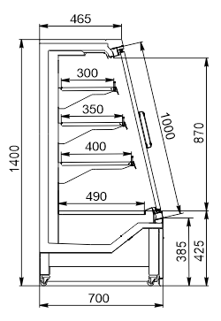 Напіввертикальні вітрини Indiana eco cube ASV 070 MT D 140 DLA 150 TL Напіввертикальні вітрини Indiana eco cube ASV 070 MT D A