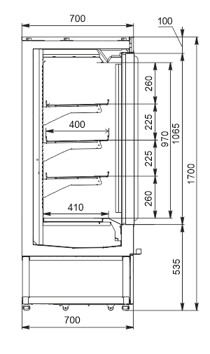 Специализированные витрины для продажи пресервов и икры Indiana eco medium AV 070 SLT D 170-DLA