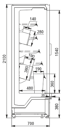 Refrigerated multideck cabinets Indiana medium-FG F AV 070 MT D 210 DLA
