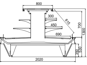 Полувертикальные витрины Мissouri cold diamond island promo MV 101 deli self 130-DLA-TR202