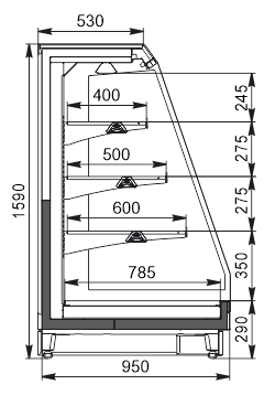 Thermal semi-vertical cabinets Louisiana eco NSV 095 heat O 160
