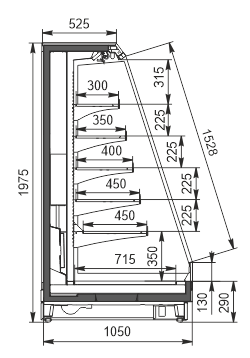 Холодильные полувертикальные витрины Louisiana eco MSV 105 MT O 200-DLM