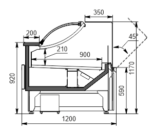 Refrigerated counters Missouri AC 120 deli OS 120-DBA (option)