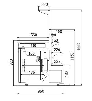  Вітрина Missouri MC 100 RT combi L 155-DBA