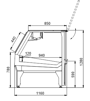 Kühlvitrinen Missouri MC 120 meat PSPD 130-SLM/SLA