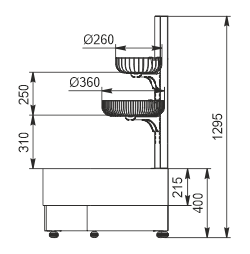 Semi-vertical cabinets Indiana eco NSV 070 O 130-ES-90 - right angular elements