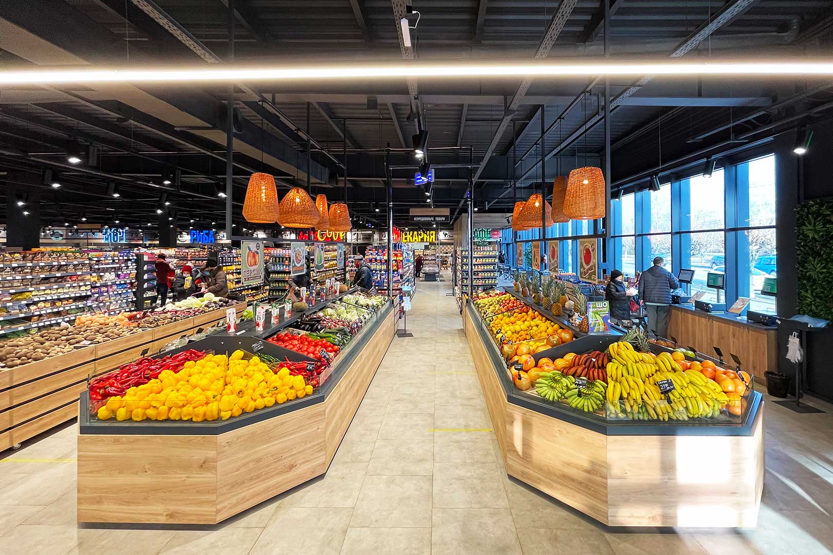 Спеціалізовані вітрини для продажу овочів та фруктів Missouri VF MC 110 VF self M, супермаркет Сім'я