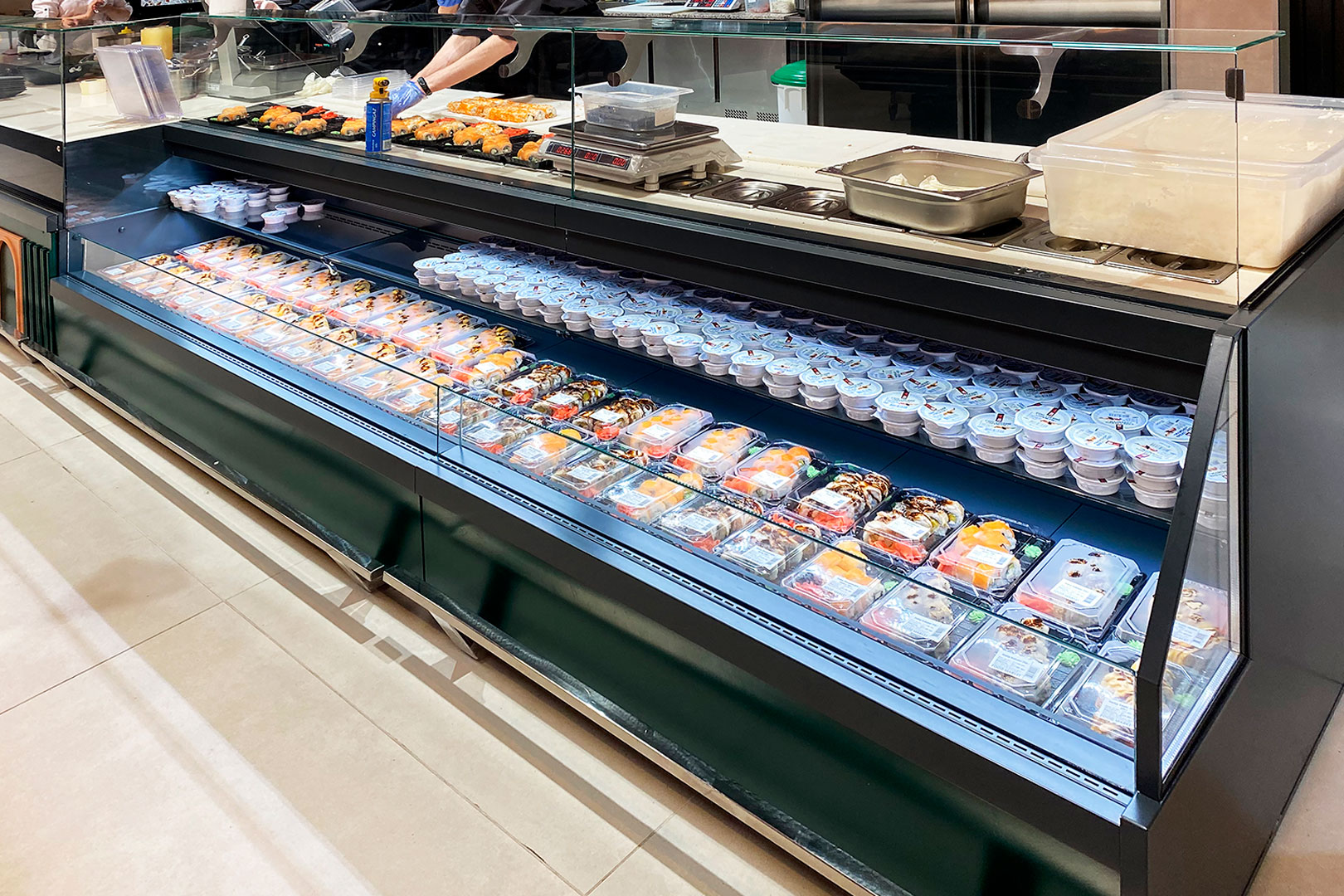 Холодильные витрины Missouri MC 120 sushi/pizza combi L M, супермаркет Эпицентр