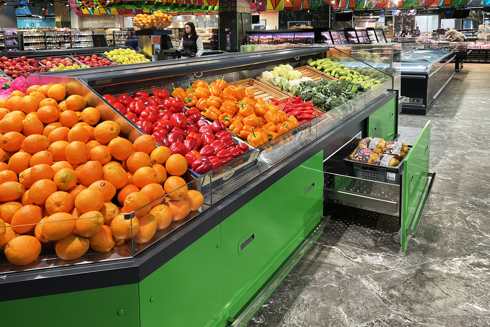 Специализированныевитрины для продажи овощей и фруктов Missouri VF MC 110 VF self M, супермаркет Эпицентр