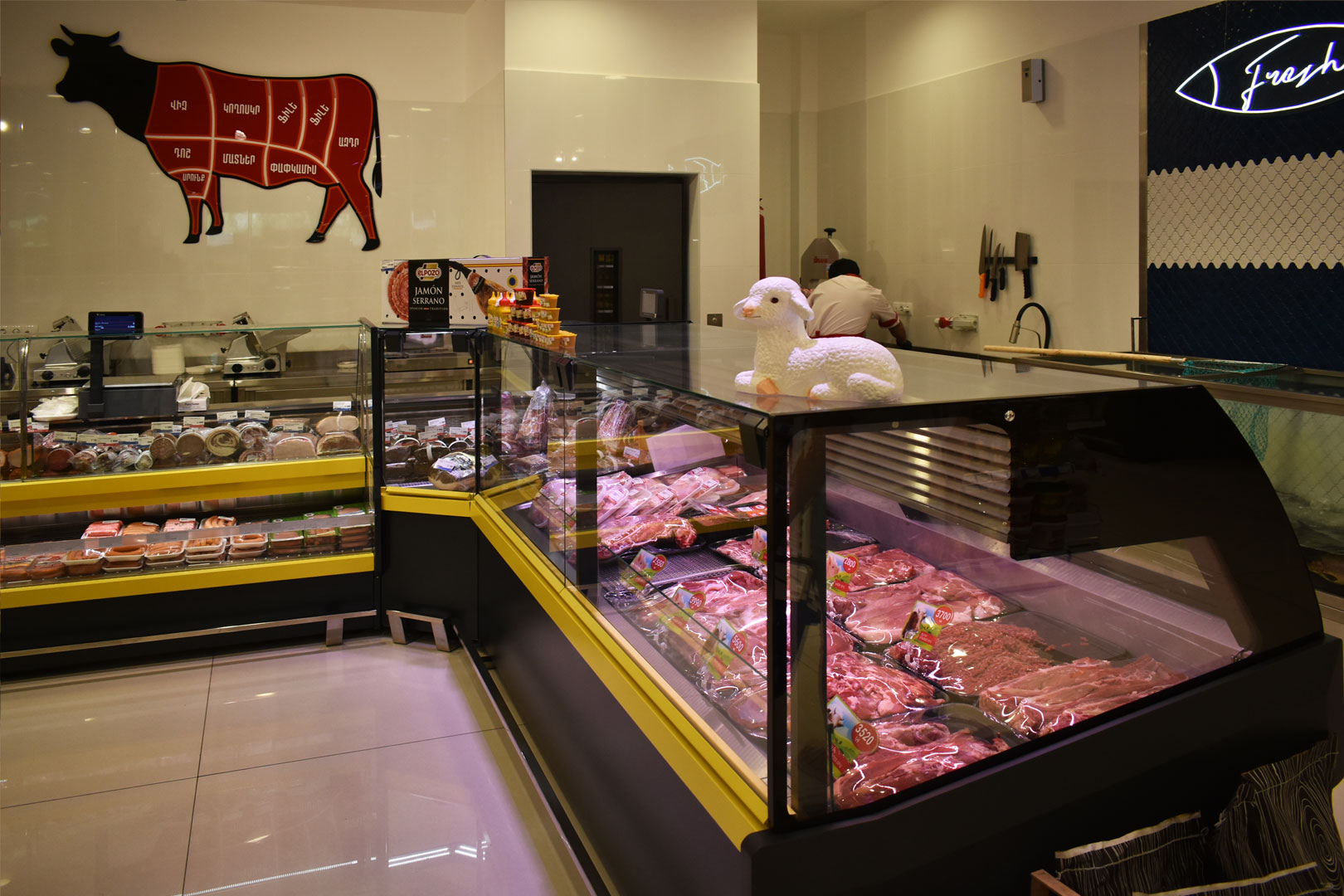 Специализированная витрина для продажи свежего мяса Missouri MC 120 meat PS M, маркет Sas, Армения