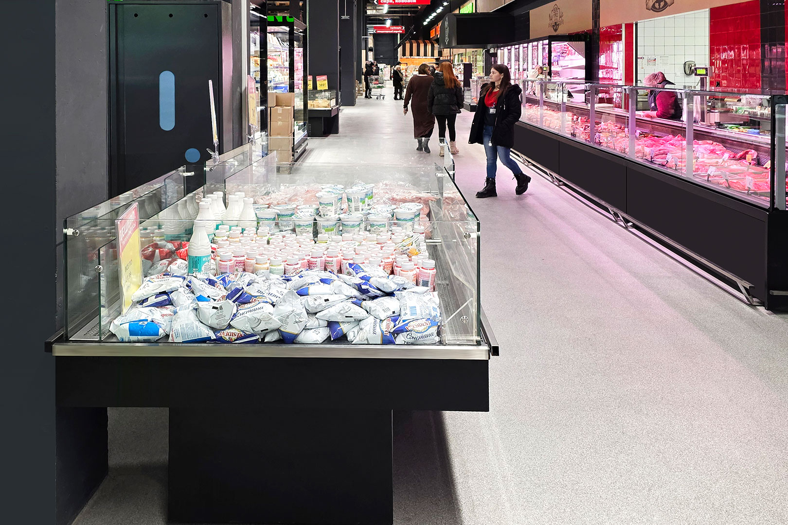 Промоциональные витрины Virginia AC 120 deli self 086-DLA, холодильные витрины Missouri MC 120 deli PS 130-DLM, гипермаркет Fozzy, Черновцы Промоциональные витрины Virginia AC 120 deli self 086-DLA, холодильные витрины Missouri MC 120 deli PS 130-DLM, гипермаркет Fozzy, Черновцы