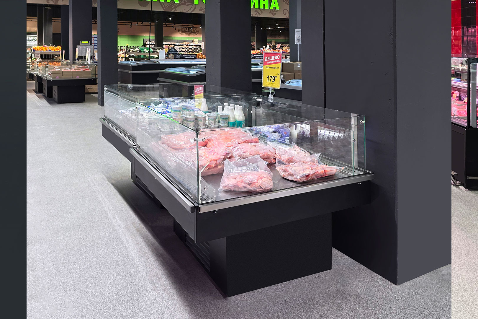 Промоциональные витрины Virginia AC 120 deli self 086-DLA, гипермаркет Fozzy, Черновцы Промоциональные витрины Virginia AC 120 deli self 086-DLA, гипермаркет Fozzy, Черновцы