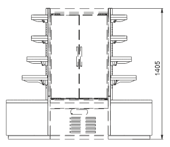 Полувертикальная витрина Indiana eco cube NSV 070 O 140-ES-90
