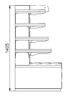 Напіввертикальна вітрина Indiana eco cube 2 NSV 070 O 140-ES-90-лівий кутовий елемент Напіввертикальна вітрина Indiana eco cube 2 NSV 070 O 140-ES-90-лівий кутовий елемент