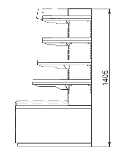 Напіввертикальна вітрина Indiana eco cube 2 NSV 070 O 140-ES-90-правий кутовий елемент Напіввертикальна вітрина Indiana eco cube 2 NSV 070 O 140-ES-90-правий кутовий елемент