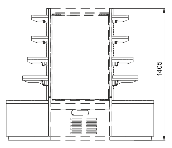 Indiana eco cube 2 ASV 070 MT O A Напіввертикальна вітрина Indiana eco cube NSV 070 O 140-ES-90